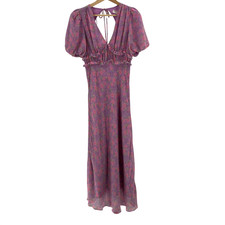 Astr The Label Maternity Esperanza Puff Sleeve Dress Purple XS