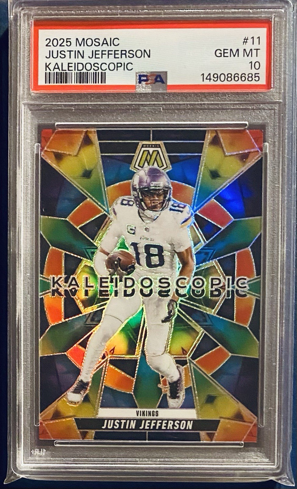 2025 Panini Mosaic Justin Jefferson #11 Kaleidoscopic PSA 10 SSP Gem Mint