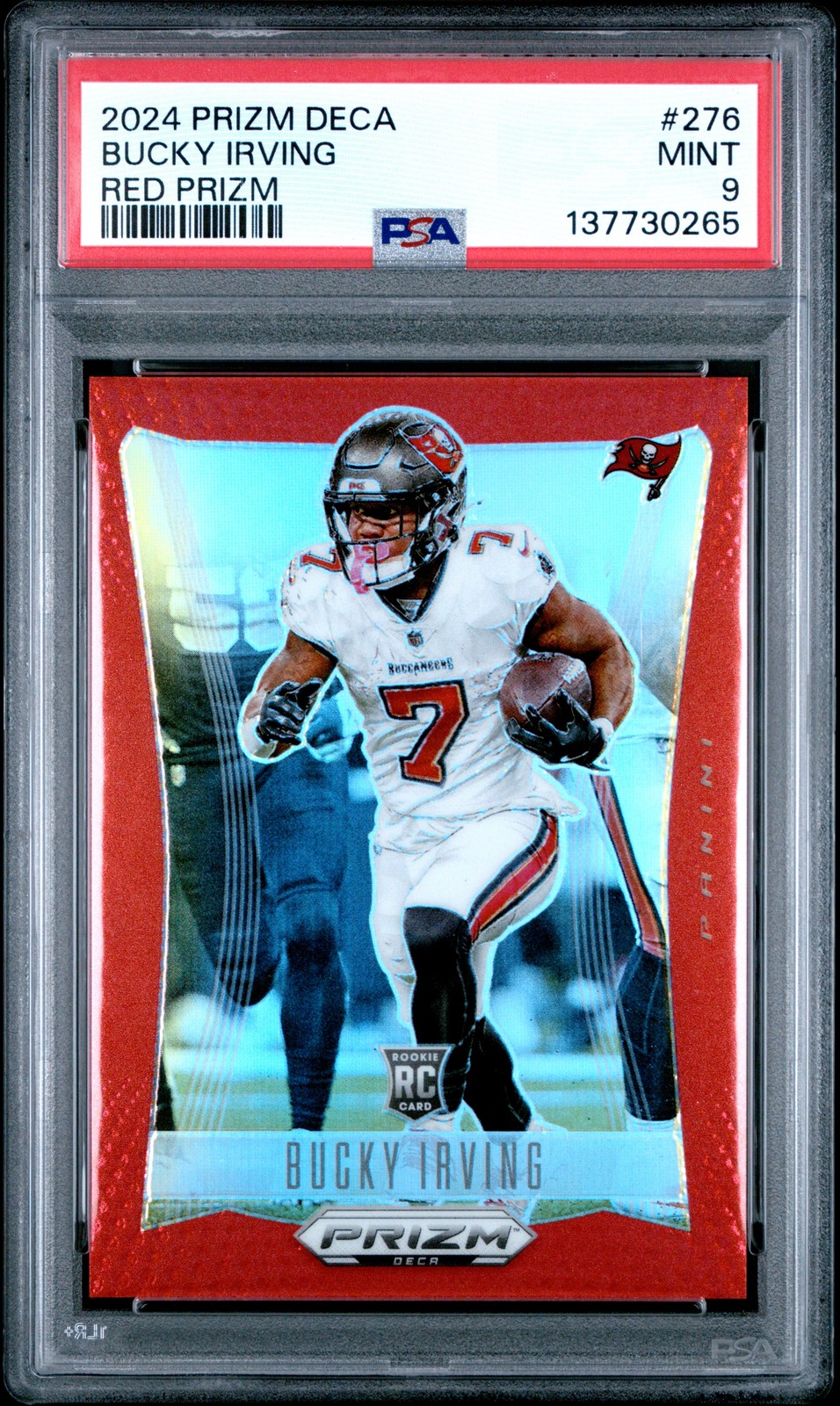 2024 PANINI PRIZM DECA RED PRIZM #276 BUCKY IRVING 74/199 PSA 9
