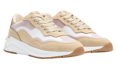 HUGO BOSS WOMENS SNEAEKER BEIGE SKYLAR RUNN MXTH 50541617268