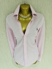 Exquisite Ralph Lauren Pink Knit Oxford Shirt Blouse UK8-10 Stunning