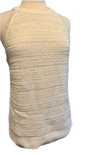 Gap Rib Tank Sleeveless Sweater Top White Clean Look Dressy  Beach Size XL Large