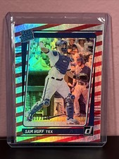 2021 Panini Donruss Rated Rookie Red Stripes #’d /2021 Sam Huff #44 SP RC Texas
