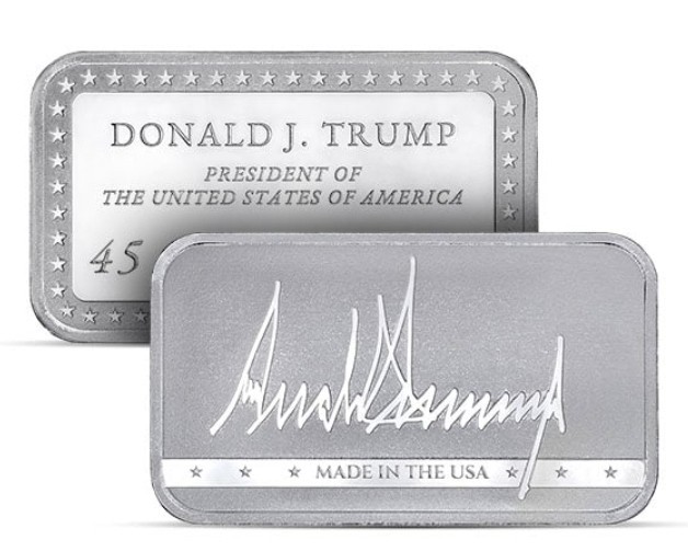 純銀バー 1オンス マウントトランプモア 1oz Mount Trumpmore Trump Signature Presidential Silver Bar - 1 Troy Ounce, .999 Pure