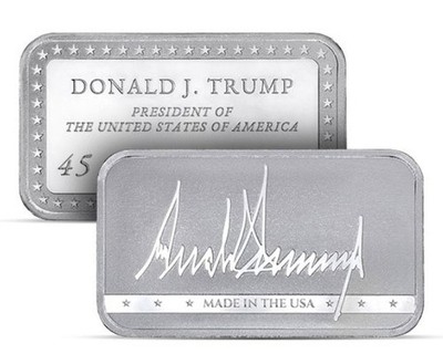 公式 トランプ 1oz シルバー 99.9% 純銀 初版 記念 Trump Signature Presidential Silver Bar - 1 Troy Ounce, .999 Pure