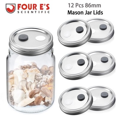 12PCS Mason Jar Lid Wide Mouth Lliquid Mushroom Culture Lid PTFE Filters Set