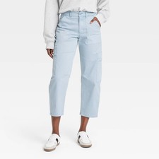 Women's Mid-Rise Barrel Leg Cargo Pants - Universal Thread