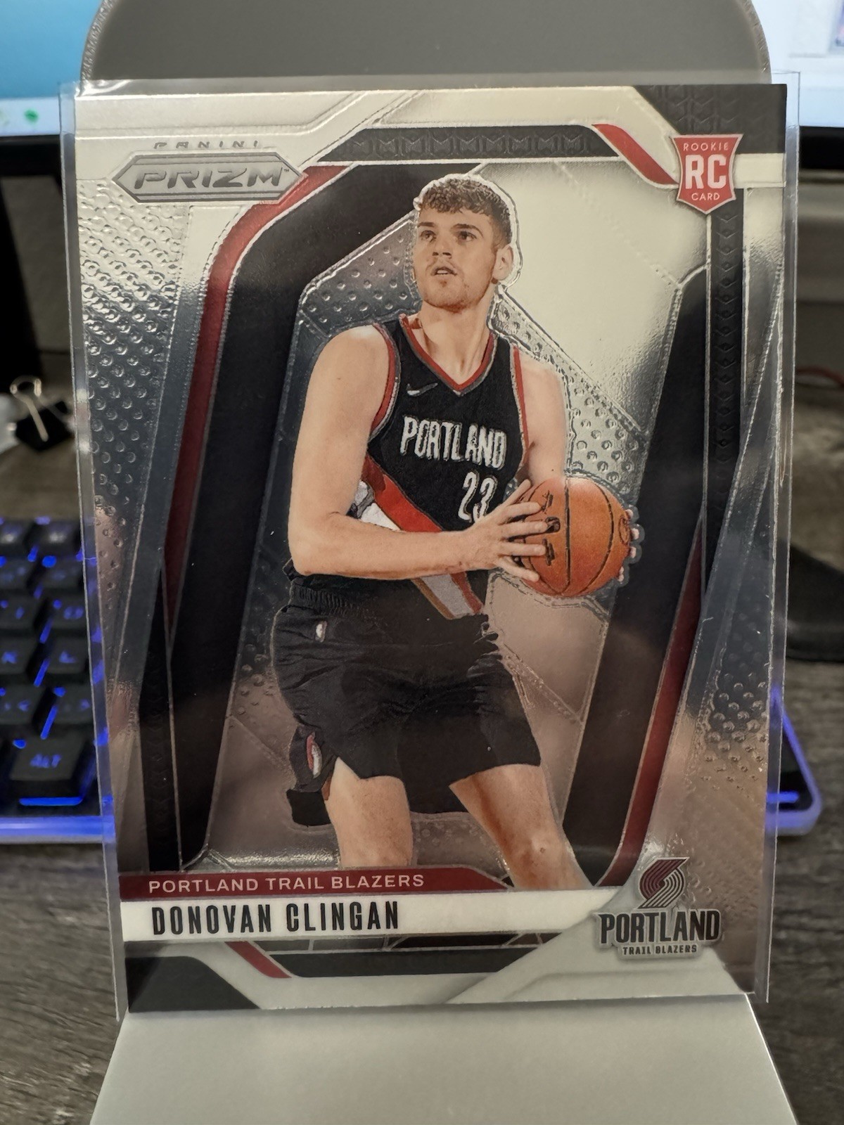 2024-2025 Panini Prizm Donovan Clingan Rookie Card RC Base #221 Blazers