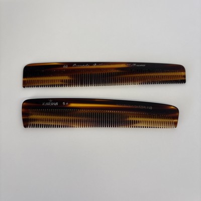 Set of 2 Vintage Fine Tooth Combs, 1 Karina from Switzerland and 1 from Germany