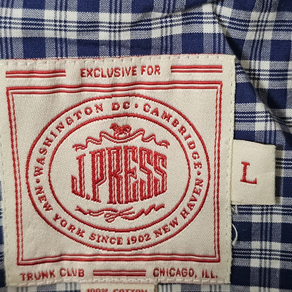 J. Camisa de vestir Press para hombre grande Oxford algodón abotonada clásica preppy  Foto 3 de 4