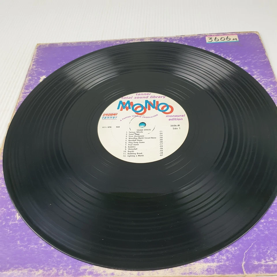 Tanner Total Sound Library - Stereo 33 RPM Vinyl LP Record, Sound Effects, Mono - Image 3 of 4