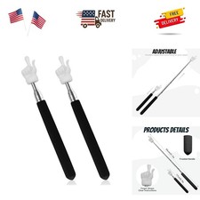2Pcs Retractable Telescopic Teacher Pointer Sticks   Mini Black Classroom Tools