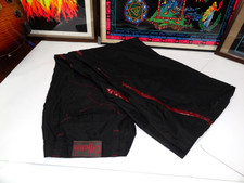 VINTAGE Caffeine Rave / Techno / GOTH Womens Pants '90s Black  Blood Red SIZE13