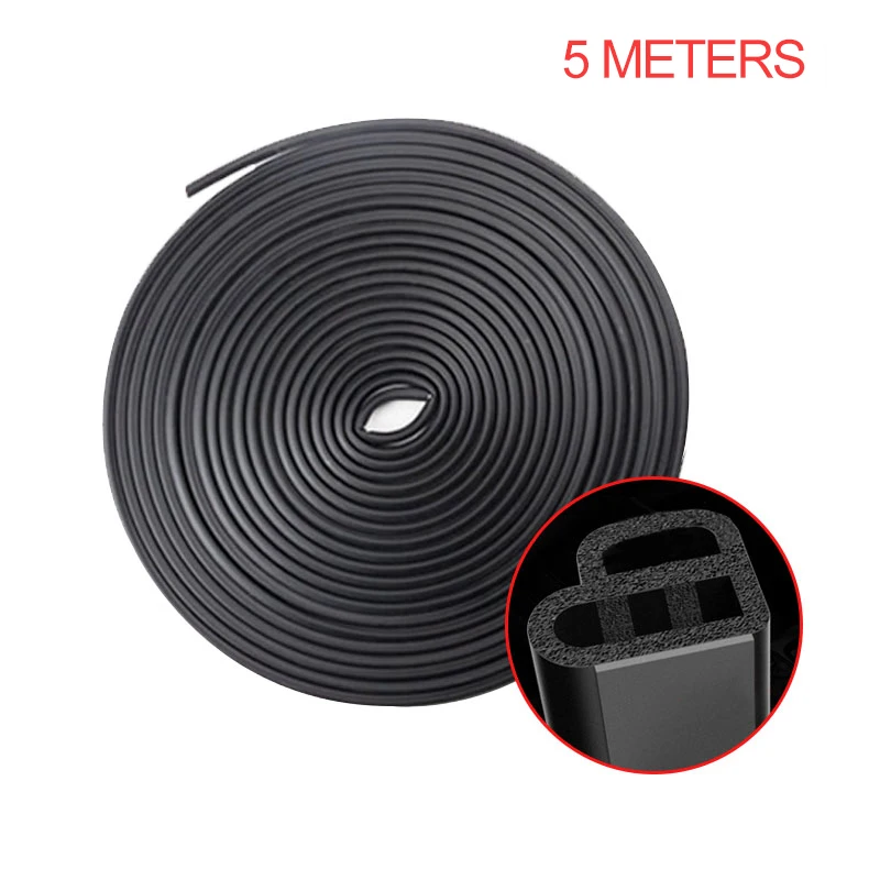 Car Door Seal Strip Rubber Double Layer Sealing Protector Soundproof Waterproof