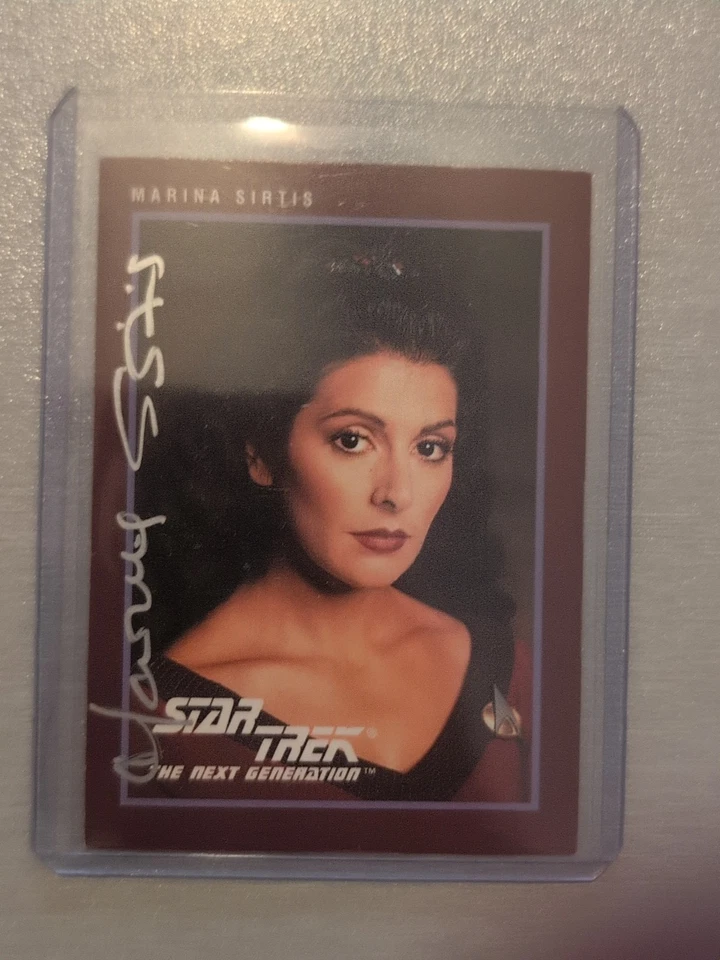 Marina Sirtis 🔥 Counselor Deanna Troi 1991 Impel Star Trek 25th Ann  #136 AUTO  - Image 3 of 4
