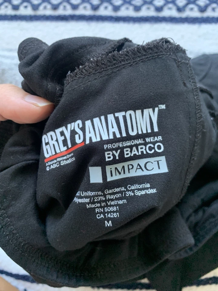 Grey’s Anatomy black scrub bottoms straight leg size M - Image 3 of 3