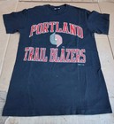 Vintage Hanes Portland Trail Blazers Logo-7 T-Shirt Black Medium USA Made!! — photo 1