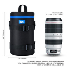 JJC 110x225mm Deluxe Lens Pouch Case Bag with Shoulder Strap for Canon Nikon Len