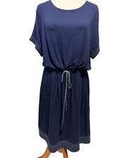 Loft dress blue size xxl elastic waist shirt sleeve