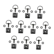 Quick Release D-Ring 14mm Motorcycle Race Fasteners - Chrome Black Clips
