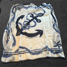 Old Navy Scarf Womens 52x50 White Navy Blue N...