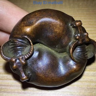 Copper Double Oxen Paperweight Turn Things Around Fortune Desk Decor