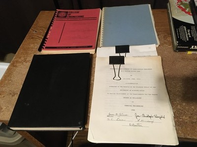 LOT OF 4 COLLEGE THESIS CHEMICAL ENGINEERING 1980'S / WRONGWAY052