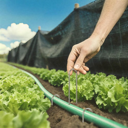16 Pack Garden Landscape Staples 6 Inch Soaker Hose Stakes 11 Gauge Drip Line... - Afbeelding 6 van 8