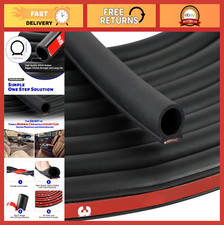 D Shape Weather Seal Strip 3/4" Self-Adhesive EPDM for Car, RV, Home 12Ft