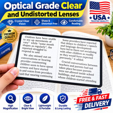 Full Page 3x Large Sheet Magnifier Magnifying Glass Reading Aid Lens for Books