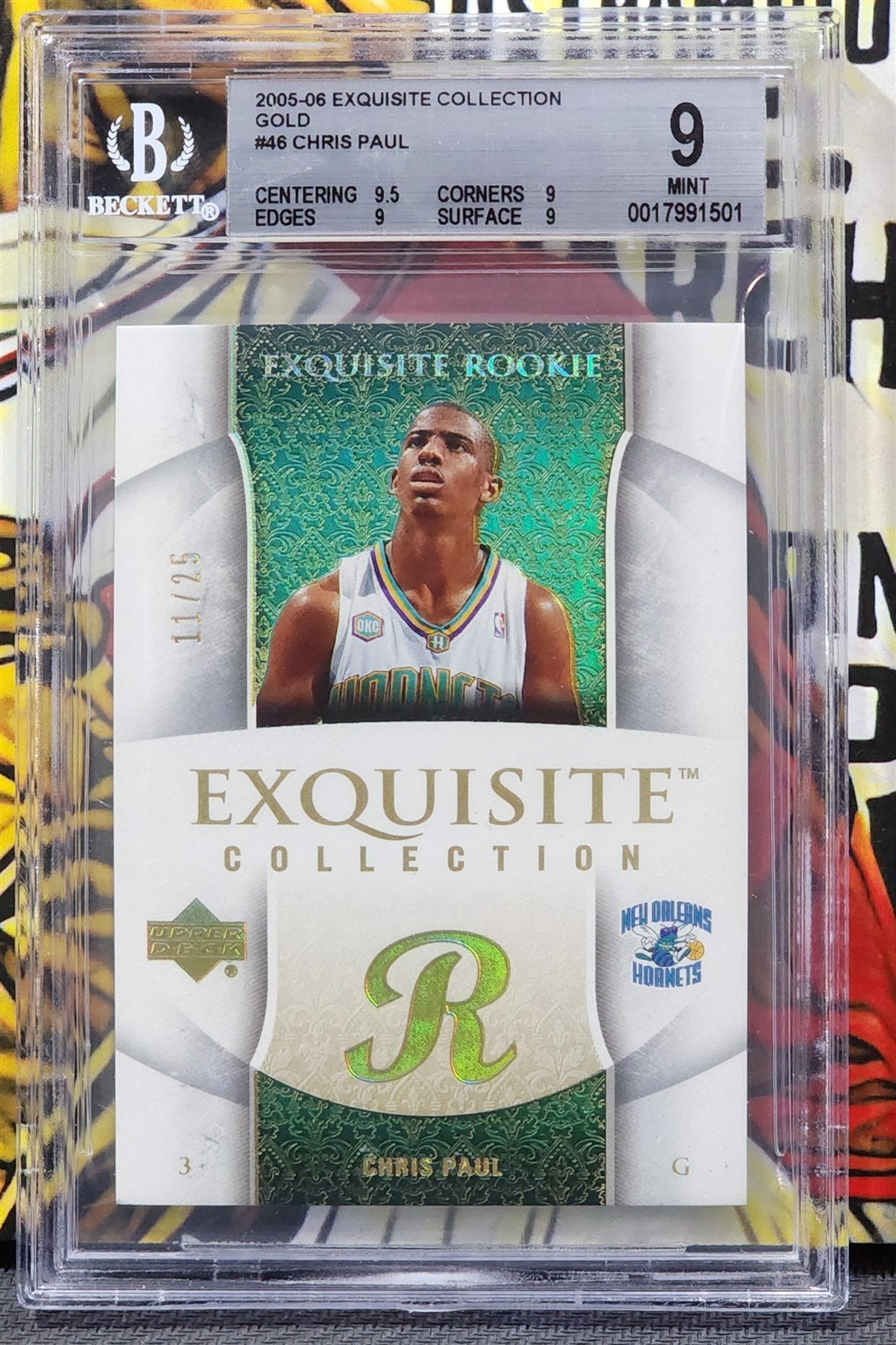 CHRIS PAUL 2005-06 Exquisite Collection #46 GOLD RC Rookie 11/25 BGS 9 HORNETS