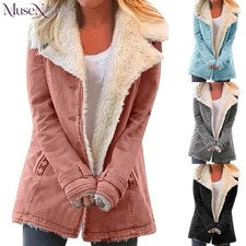 Womens Ladies Winter Warm Faux Fur Lined Coat Parka Jacket Overcoat Long Outwear