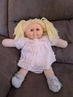 Vintage Cabbage Patch Kids Doll Blonde Hair Blue Eyes Handmade Dress