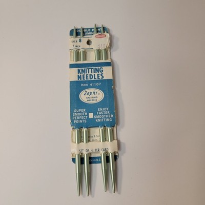 Vintage CJ Bates Zephr Double Point Knitting Needles Size 8 5mm Set of 4 NOS