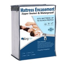 Zippered Queen Size Mattress Protector 6 Sided Complete Cover Fits 11-15 in ...
