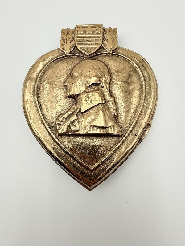 Vintage Bronze Purple Heart Grave Marker George Washington