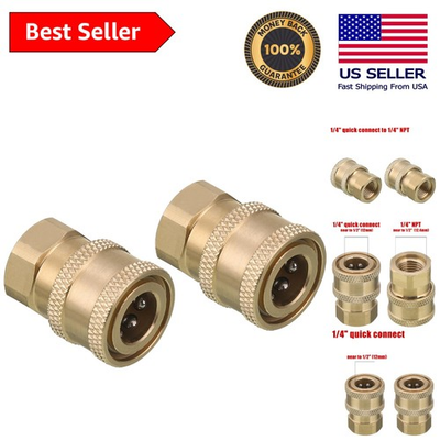 #ad Versatile 1 4” Brass Quick Connect Coupler for Pressure Washers 5000 PSI Rated $23.35