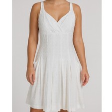Ralph Lauren White Lace Cotton Summer Dress Womens Sz 12 Embroidered V-Neck Boho
