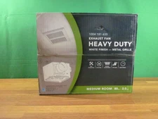 New In Open Box Hampton Bay Heavy Duty Bathroom Exhaust Fan, Metal Grille White