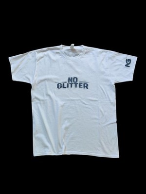 NOGLITTER T-Shirt Handmade Spray Streetwear Größe L, unique Design, schwarz weiß