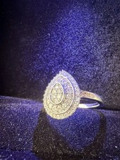 925 Silver Gorgeous Sparkling Diamond Ring 0.50ct Size P sale!