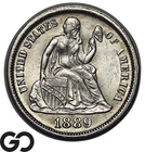 1889 Seated Liberty Dime, Choice BU++, Sharp Strike