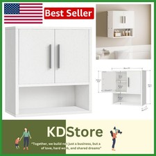 Stylish Over-The-Toilet Storage Cabinet - Adjustable Bathroom Organizer, White