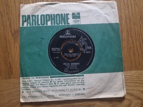 The Beatles - Hello, Goodbye 1967 Decca Contract Press Parlophone R 5655