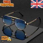 Classic Double Bridge Metal Sunglasses Men Women UV400 Retro Fashion Shades
