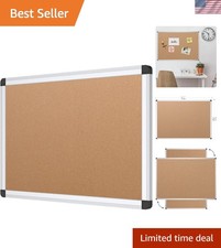 Elegant Cork Bulletin Board 18x12 Inches with Silver Aluminum Frame