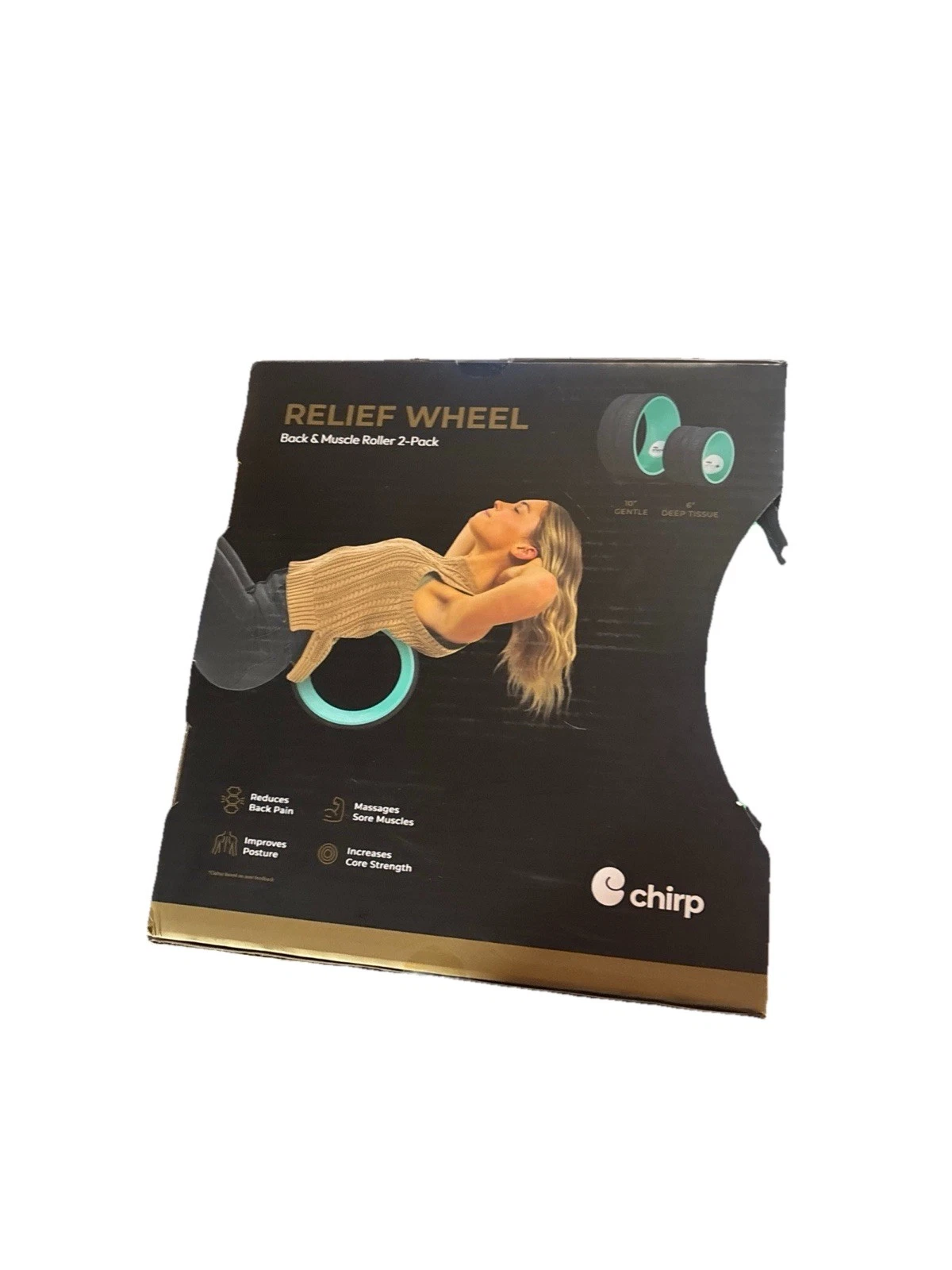 Chirp RELIEF WHEEL Back & Muscles Roller 10” Gentle & 6” Deep Tissue Back Crack