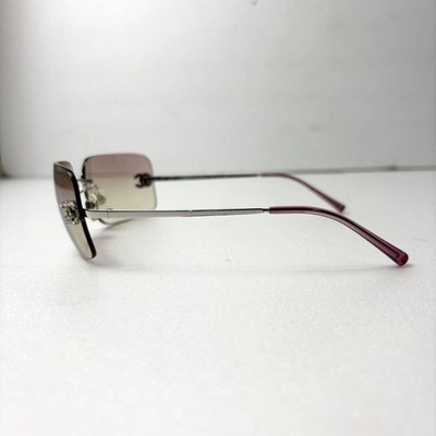 CHANEL 4017D Y2K Vintage Rimless Sunglasses Rhinestone Coco Mark