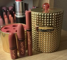 MAC Stay Curious Lipstick Lip Gift Set Box 3 Items Powder Kiss Lustreglass New