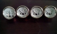 2 52mm Electrical Oil Pressure Temperature 30 Amps Fuel Gauge - White